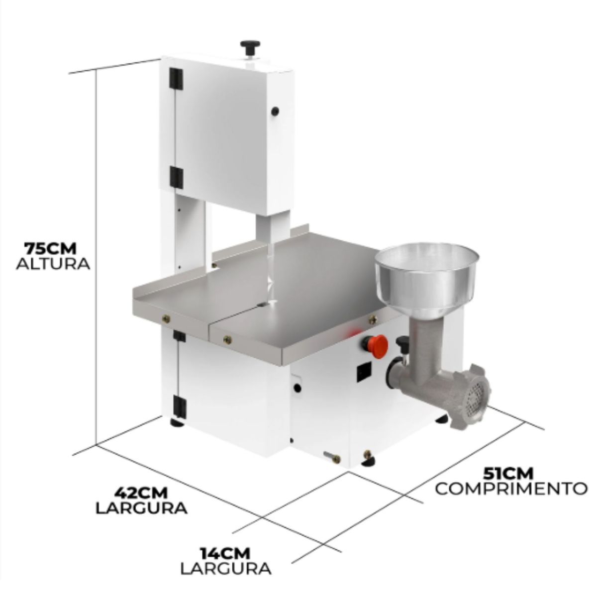 Serra Fita De Bancada 146cm 13cv Com Moedor