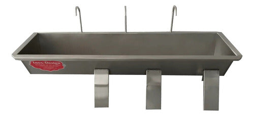 Lavador De Mãos Triplo Com Acionamento - Inox Design