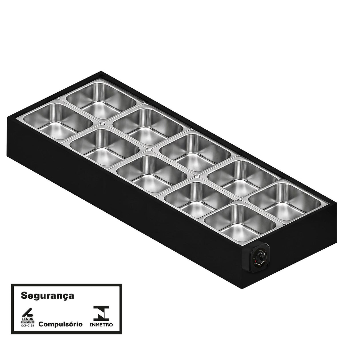 Buffet Térmico de Mesa Aquecido Saro BFM10 10 Cubas com Tampa