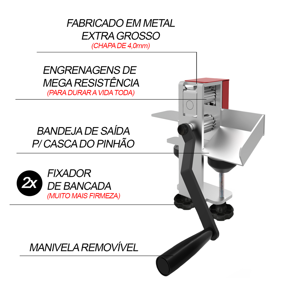 Descascador de Pinhão Manual Saro DP