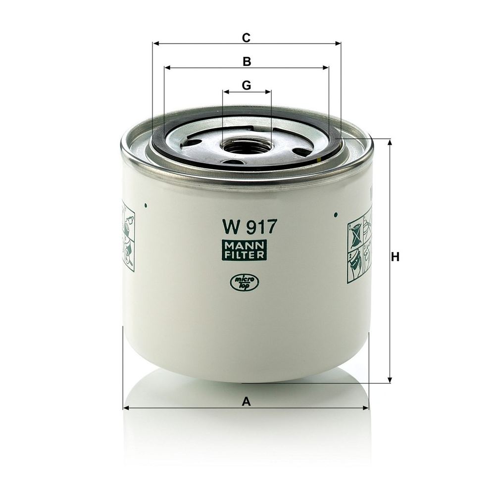 Filtro Blindado Óleo Lubrificante Mann-filter W917 Volvo S70/FH 12 420/FM 12 340/NH 12 420/NH 12 380/B 10 M/FM 12 380/NH 12 460/B10 M/850/FH 12 380