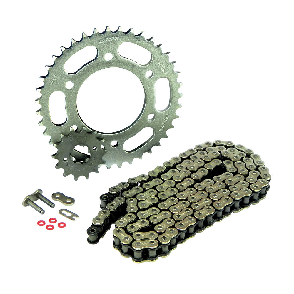 Kit Relação Aço 1045 com Retentor Nakata TM10257R Yamaha YBR 150 Factor/YBR 125i Factor/YS 150 Fazer