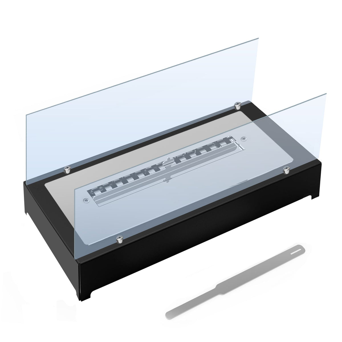Lareira Ecológica a Etanol Saro L30 45 cm com Vidros e Base de Metal