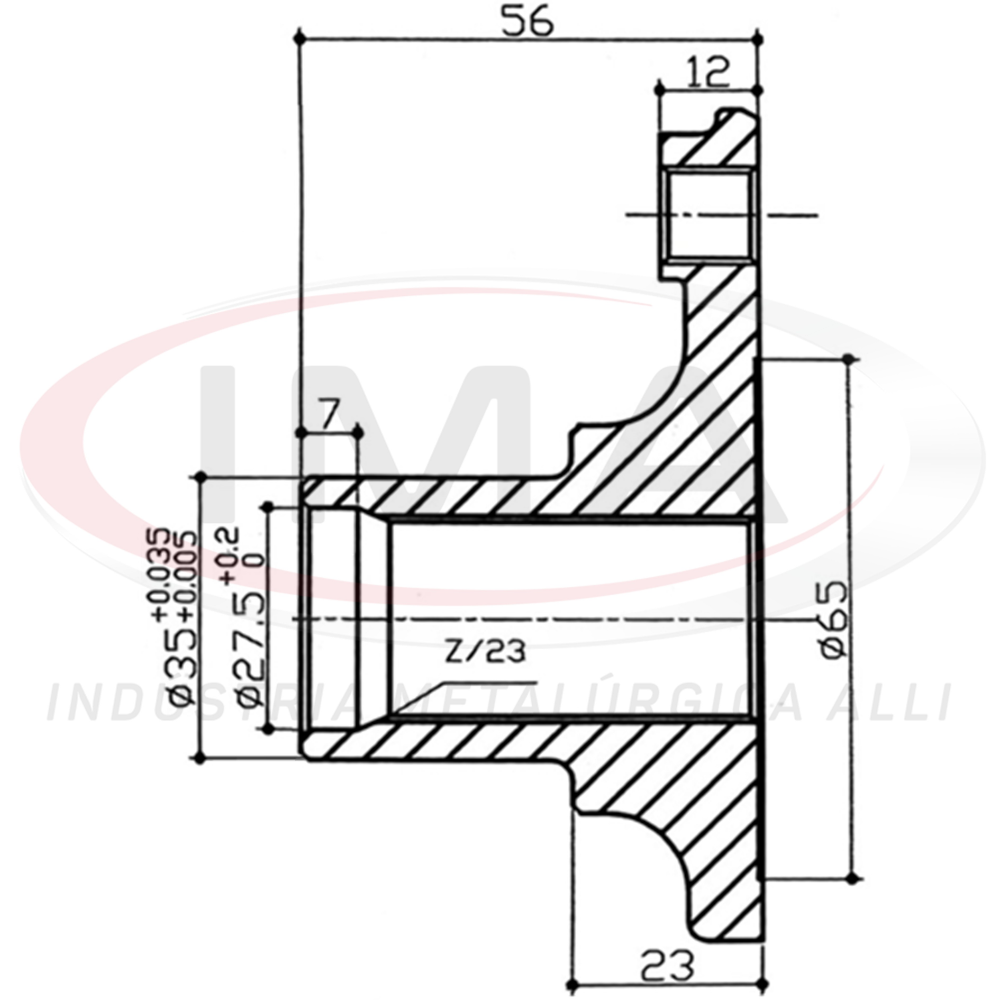 Cubo de Roda Dianteiro 23 Dts/rol 35 Mm Ima AL-172 Renault Kwid