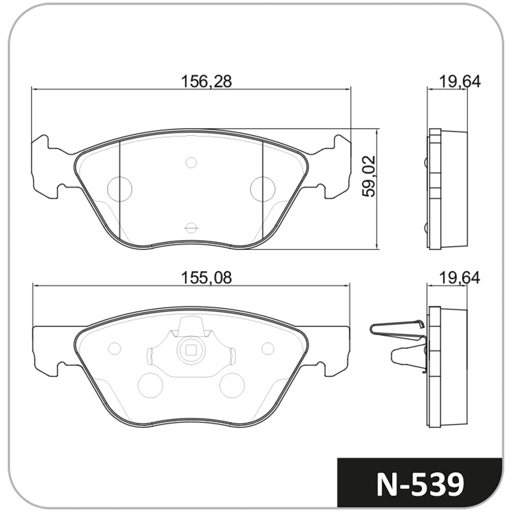 Pastilha de Freio Cobreq N-539 Fiat Palio Weekend/Doblo/Marea Weekend/Idea/Marea/Linea/Punto
