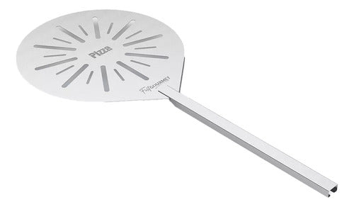 Pá De Pizza 34 Cm Aço Inox Fast Gourmet Cabo 34 Cm / 140cm