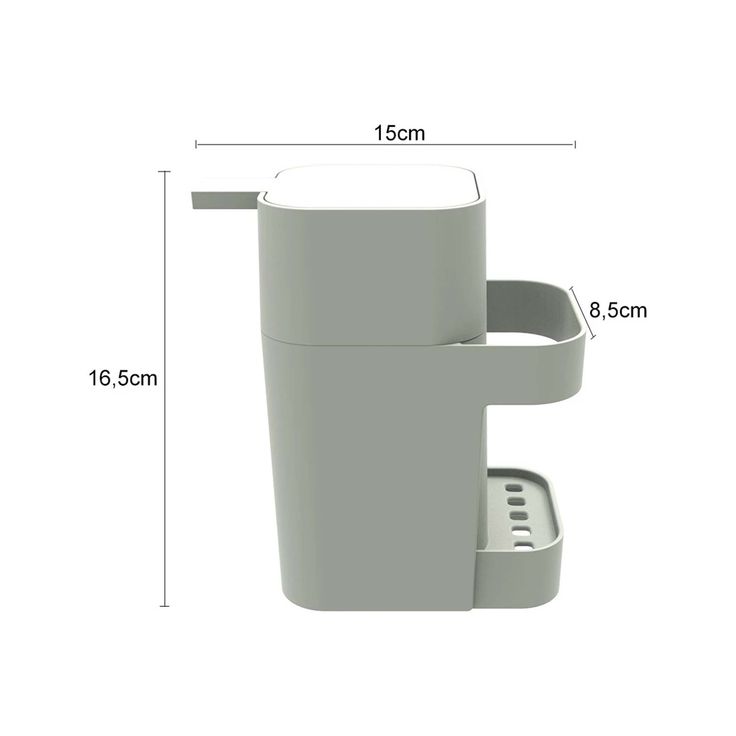 Dispenser De Detergente Bucha De Pia Branco 600Ml Soprano