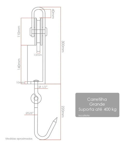 Carretilha Gancho Suino Frigorifico - Inox Desing