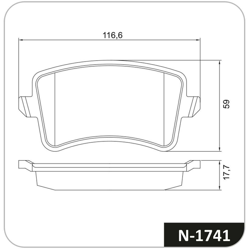 Pastilha de Freio Cobreq N-1741 Audi Q5/A5/A4/SQ5/A4 Avant/S5/A7/RS7/RS5/Q5 Sportback/S4/S4 Avant