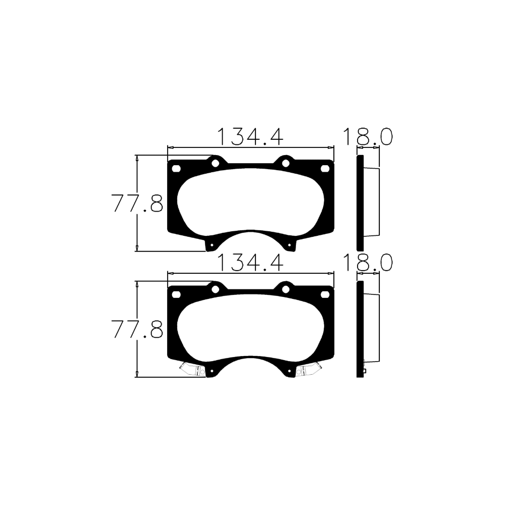 Pastilha de Freio Dianteira Authomix PFA1528 Mitsubishi Pajero, Toyota Land Cruiser/Hilux SW4