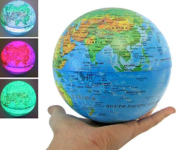 Enfeite Globo Decorativo com Iluminação 14cm Rotativo GLB-01-5