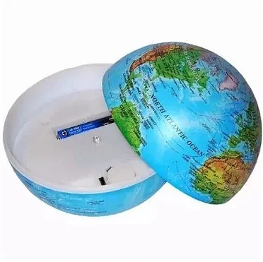 Enfeite Globo Decorativo com Iluminação 14cm Rotativo GLB-01-5