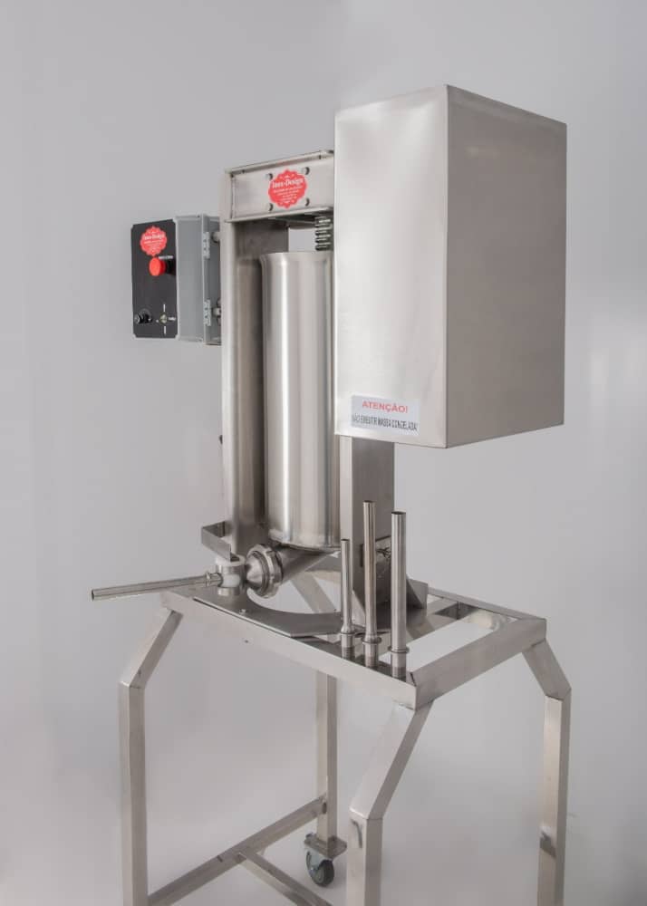 Ensacadeira Elétrica de Linguiça 30 kg Inox 304 com Pedestal e Rodízio Galvanizado - Inox Design