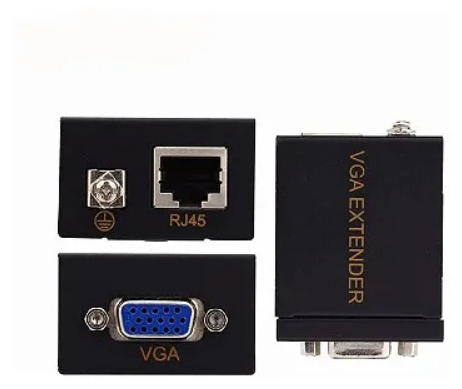 Extensor VGA 60 Metros via Cabo de Rede RJ45 Cat5e/Cat6 com Transmissor e Receptor HWH-HD60M