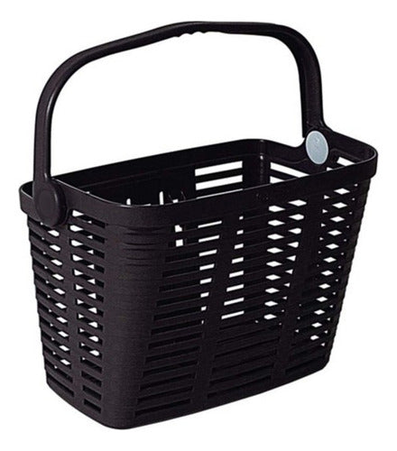 Cesta Dianteira Removível C/ Alça Plástico P/ Bike Preta