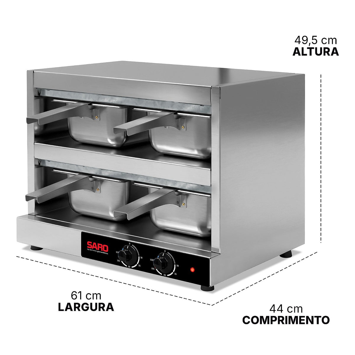 Conservador de Proteínas Saro CM 4 Cubas GN 1/3 Inox