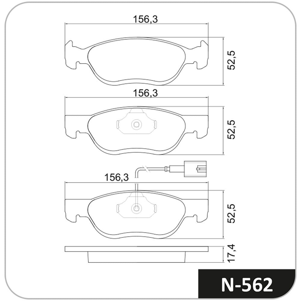 Pastilha de Freio Cobreq N-562 Fiat Brava/Marea Weekend/Marea, Alfa Romeo 145