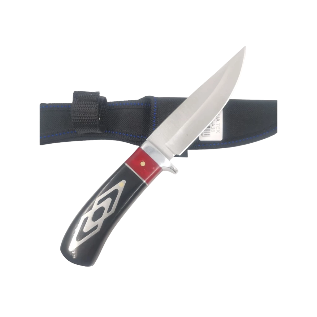 Faca para Pesca e Caça em Aço Inox 420 com Lâmina de 11,5 cm e Bainha de Couro Luatek SLK-A38