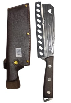 Faca para Pesca e Caça em Aço Inox com Cabo de Madeira e Bainha Luatek SLK-AF91
