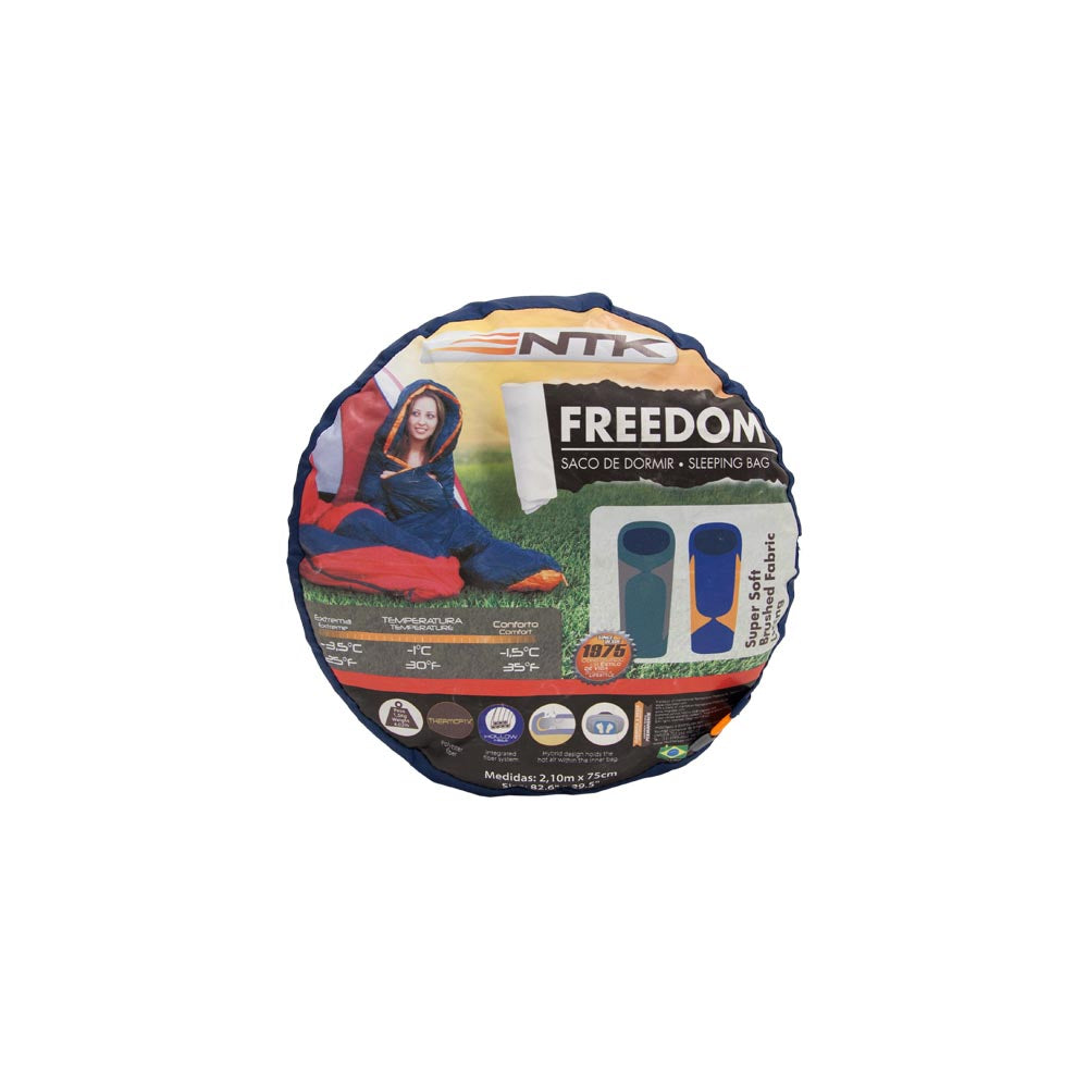 Saco de dormir Freedom NTK Azul e Laranja