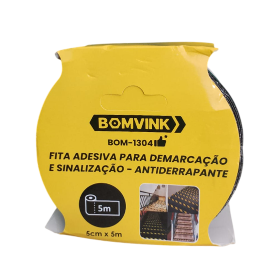 Fita Adesiva para Demarcação e Sinalização Antiderrapante 5cm x 5m Bomder BOM-1304