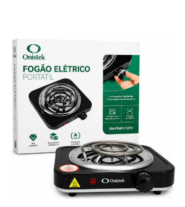 Fogão Elétrico Portátil de 1 Boca 1000W 127V Onistek ON-FE401/127V