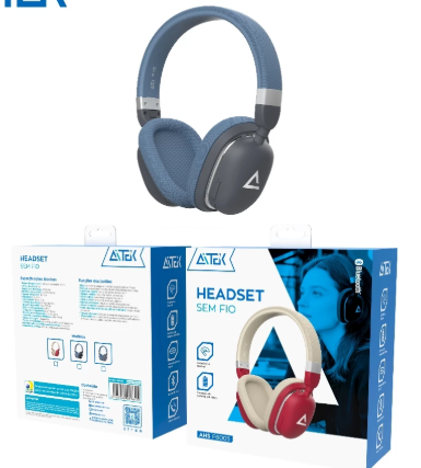 Fone de Ouvido Headset Bluetooth 6.0 Sem Fio Aitek AHS-F6005