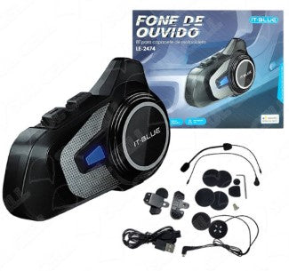 Fone de Ouvido Intercomunicador Bluetooth para Moto IT-Blue LE-2474
