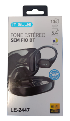 Fone de Ouvido Intra-auricular Bluetooth 5.4 com Microfone e Controle por Toque It-Blue LE-2447