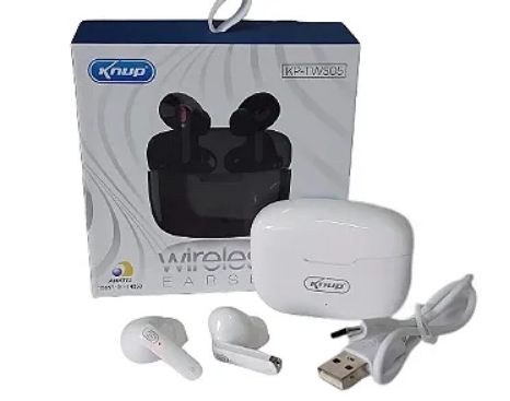 Fone de Ouvido TWS Bluetooth 5.1 sem Fio com Microfone e Case de Carregamento Knup KP-TWS05