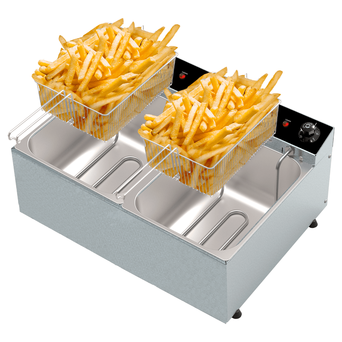 Fritadeira Elétrica Dupla Inox Saro FRD 2 Cubas de 5 Litros