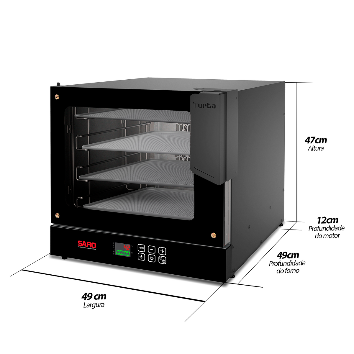 Forno Turbo Elétrico Digital Saro FTD 4 Esteiras