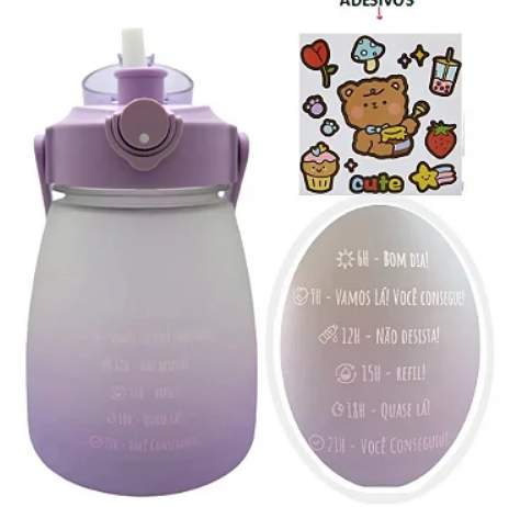 Garrafa Squeeze 1300ml com Canudo Articulável e Alça Weeze CB2334