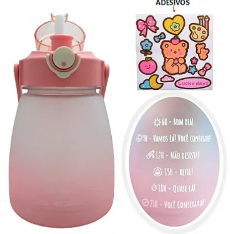 Garrafa Squeeze 1300ml com Canudo Articulável e Alça Weeze CB2334