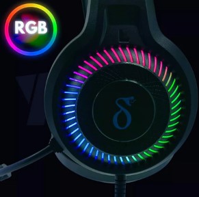 Fone de Ouvido Headset Gamer RGB com Fio 3.5mm e USB com Microfone Aitek DELTA-F5132