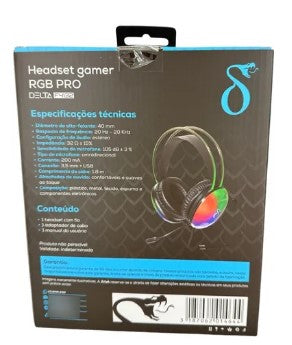 Headset Gamer RGB Pro com Microfone Aitek Delta-F4132