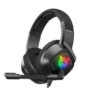 Headset Gamer RGB com Fio USB e P2 com Microfone Ajustável Onikuma K19