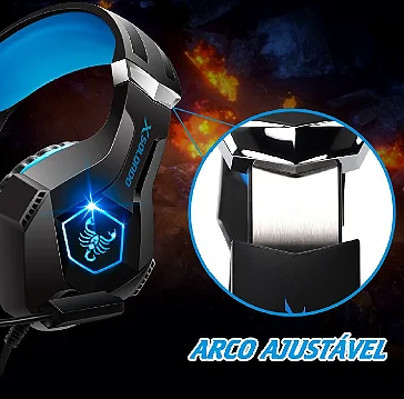 Headset Gamer RGB Com Microfone Para PC e PS4 Infokit GH-X1000