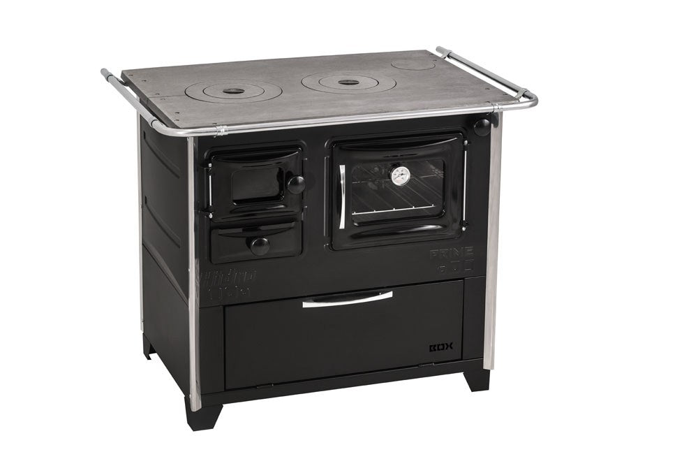 Fogão a Lenha Hidro Prime Box Nº 2 com Caixa de Lenha e Forno 40 L Preto