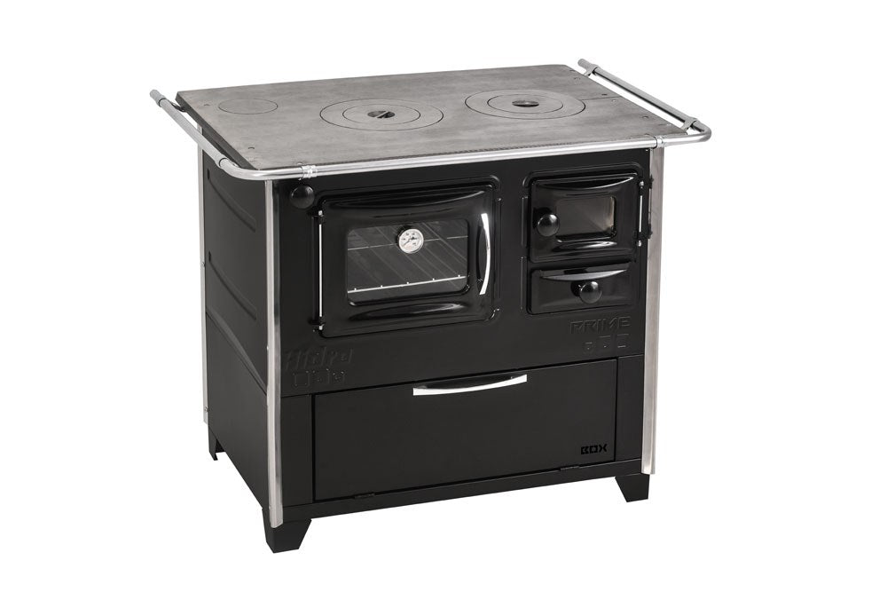 Fogão a Lenha Hidro Prime Box Nº 2 com Caixa de Lenha e Forno 40 L Preto