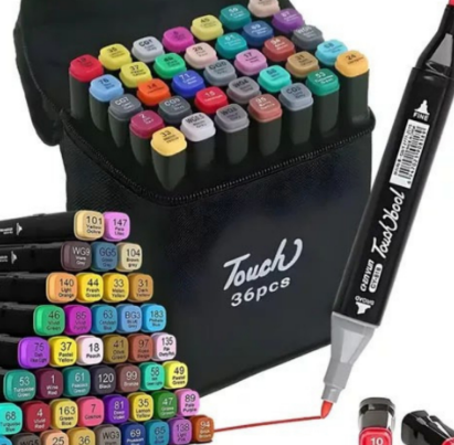 Kit Canetinhas Coloridas Ponta Dupla com 36 Cores Touch ADV-CH-001 MK-36