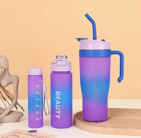 Kit 3 Garrafas Squeeze Sport 1200ml 700ml 260ml YT-0125