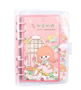 Kit de Presente Planner Mia A6 com 80 Páginas, Fitas, Adesivos e Caneta Uniso KMK-2021