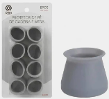 Kit Protetor de Pé para Cadeira e Mesa com 8 Peças Antirruído e Antirrisco Oasis OIH-2990