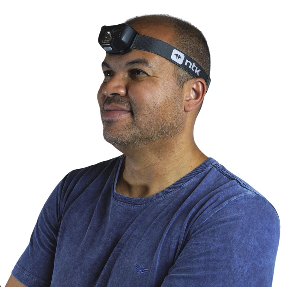 Lanterna de Cabeça Panter Plástico ABS Compacta Preta NTK