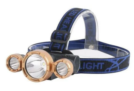 Lanterna de Cabeça Recarregável 3 LEDs com Cabo USB Luatek LT-394