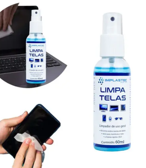 Limpa Telas 60ml para Monitor LCD, Plasma e Lentes Implastec PACL0126CX