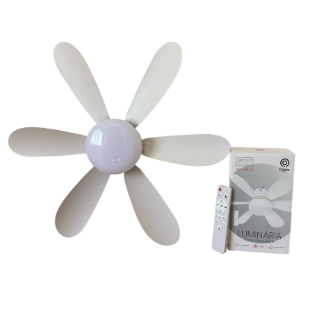 Luminária de LED com Ventilador E27 18W com Controle Remoto Oasis OIH-4953