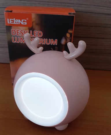 Luminária de Mesa Recarregável LED com Carregamento USB e 3 Níveis de Cor Lelong LE-2214