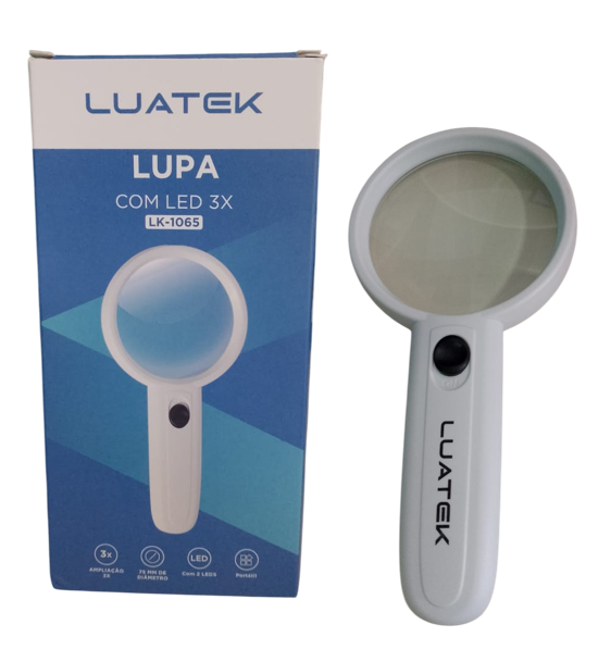 Lupa de Mão com LED Aumento 3x Luatek LK-1065